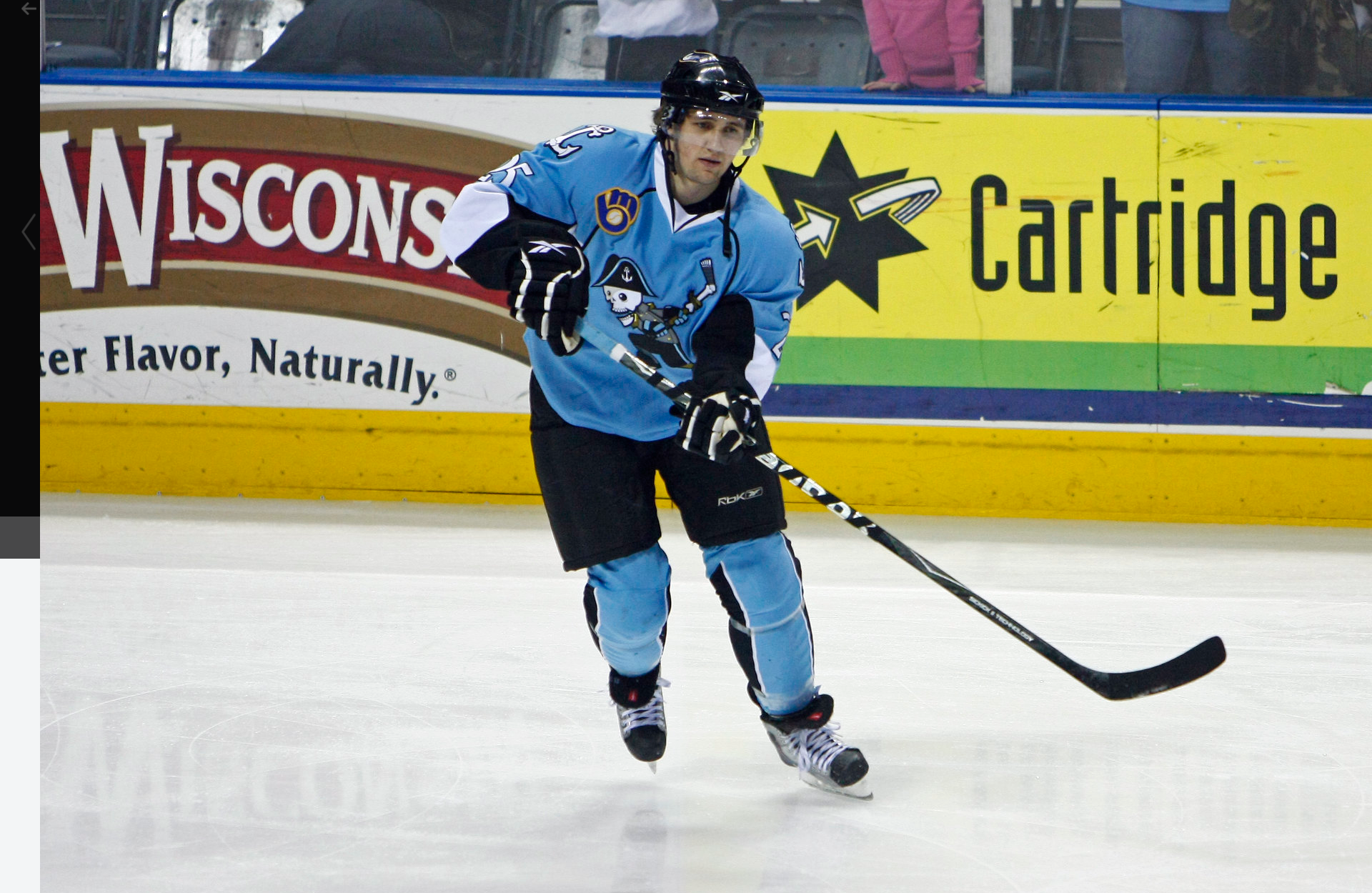 Robert on the ice playing for the Admirals.