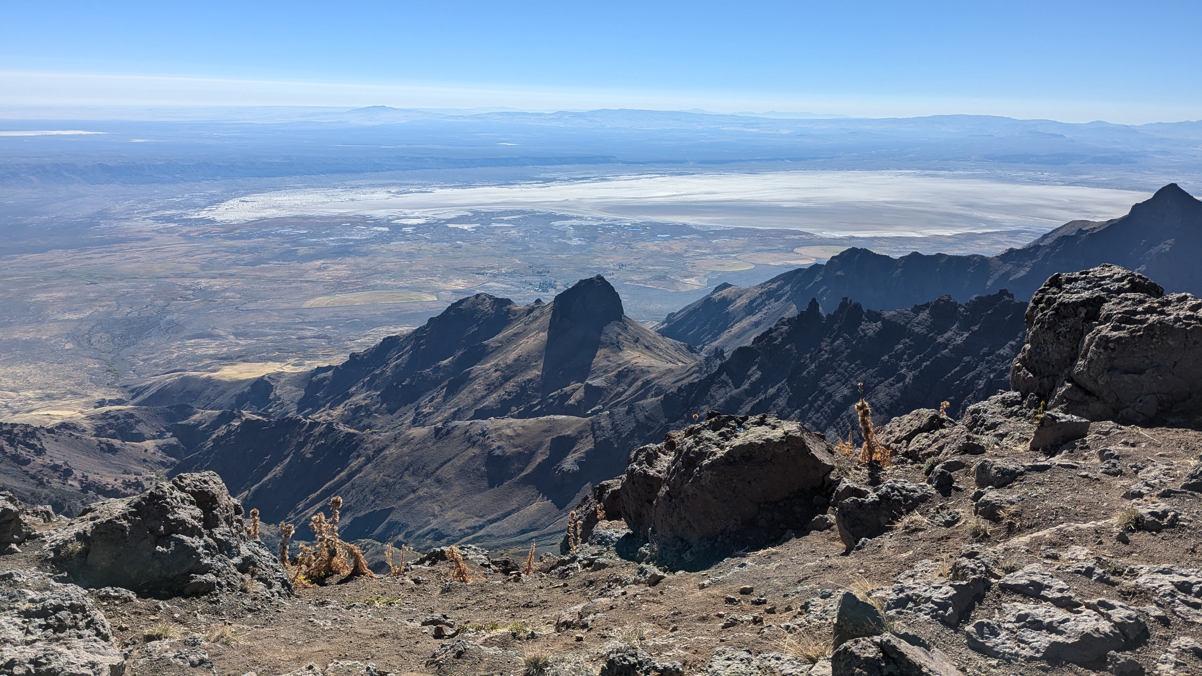 Overlooking a relatively large swath of southeastern Oregon from a mile and-a-half up.